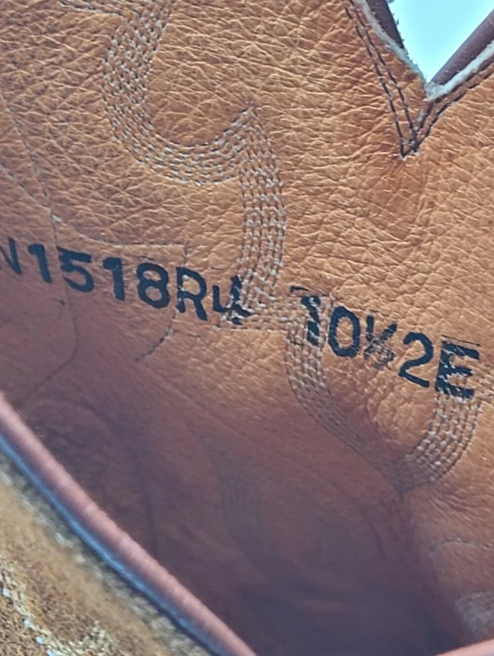B38 Vtg Lucchese 1883 Tan Roughout Suede Men's 10.5 2E Cowboy Western Boots